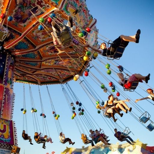 Swings at a carnival